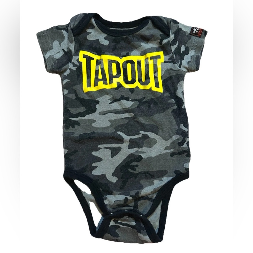 EUC Tapout WWE Baby  6-9 Months One Piece Bodysuit Outfit Boys Shirt Camouflage